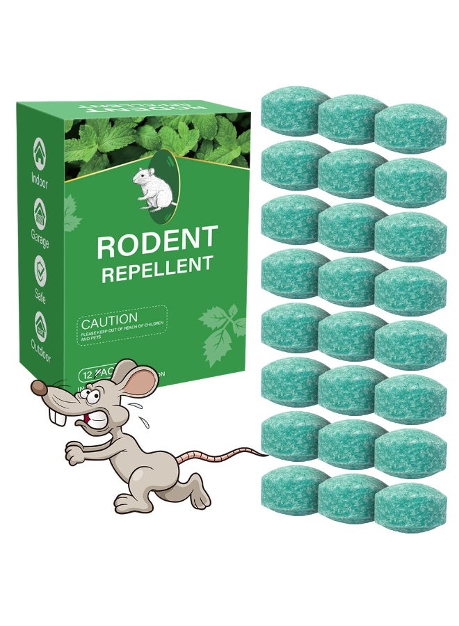 12-Pack Mouse Rodent Repellent for Indoor and Outdoor, Natural Deterrent for Kitchen, Warehouse, Garden Camper, Yard, Car, Garage and RV, Safe for Pets and Family - Image 1
