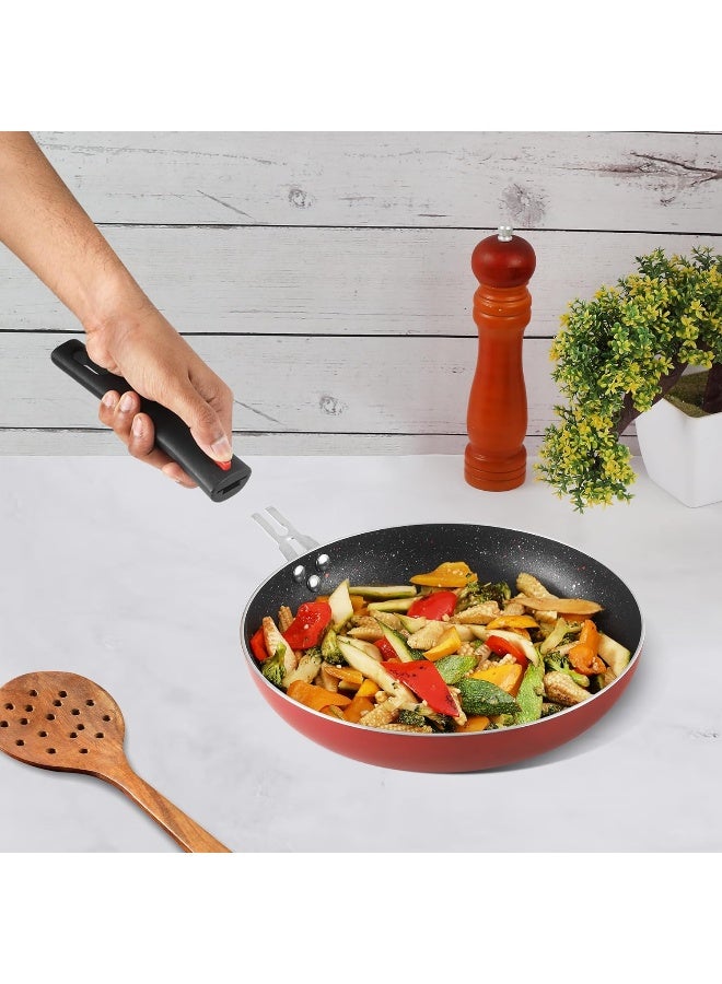 Vinod Popular Non Stick Frypan 24 cm with Sturdy Riveted and Bakelite Handle - Image 3