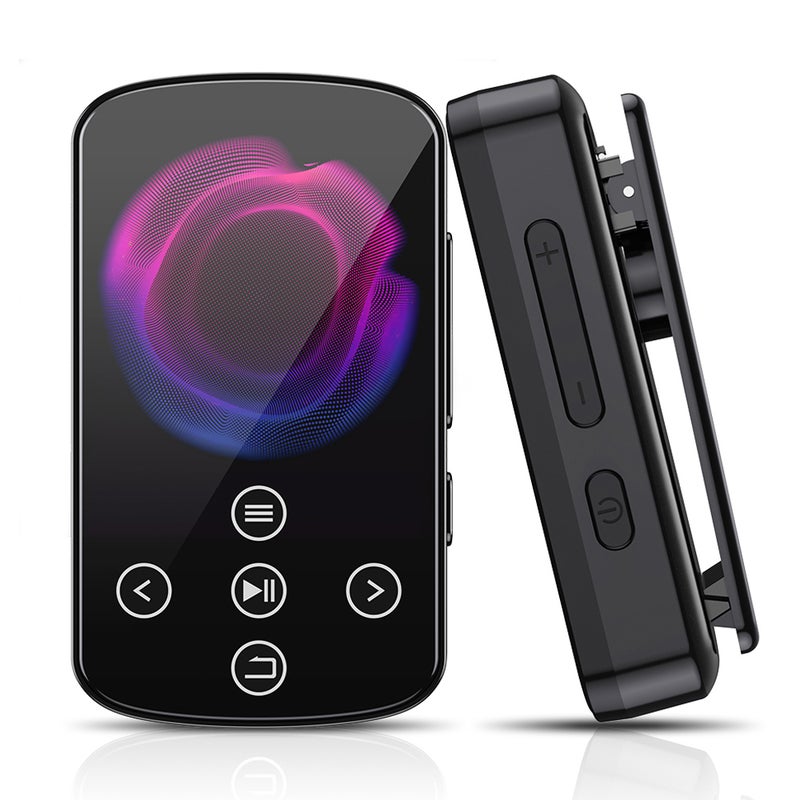 مشغل MP3-08 مع مقطع خلفي بلوتوث 5.4 وشاشة لمس عالية الوضوح بقياس 1.5 بوصة، مشغل محمول بسماعة مدمجة ومحطة راديو FM ومسجل صوت للرياضة - Image 1