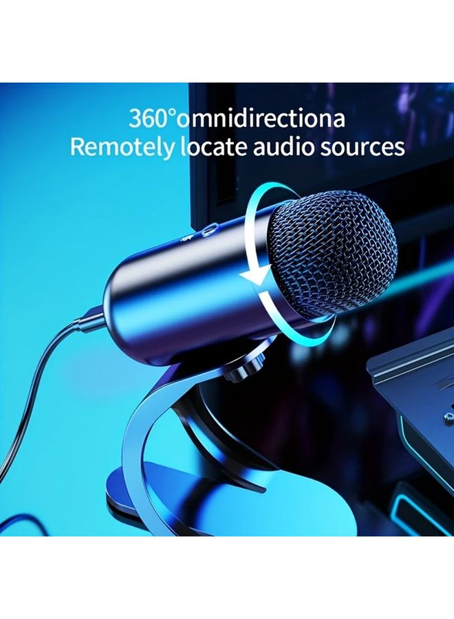Black USB Microphone Kit Plug Play For Recording Gaming Podcasts And Karaoke - Image 3