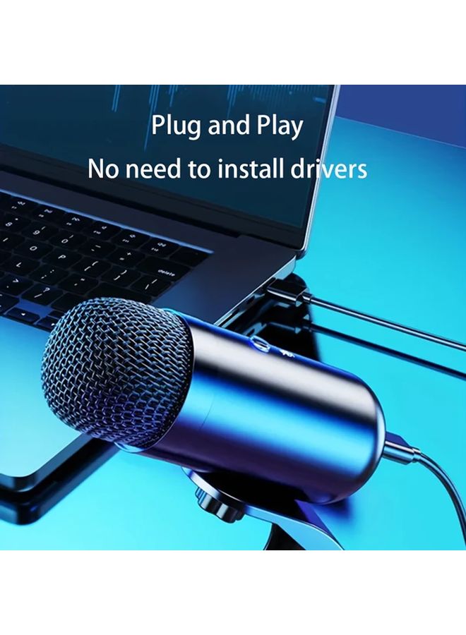 Black USB Microphone Kit Plug Play For Recording Gaming Podcasts And Karaoke - Image 4