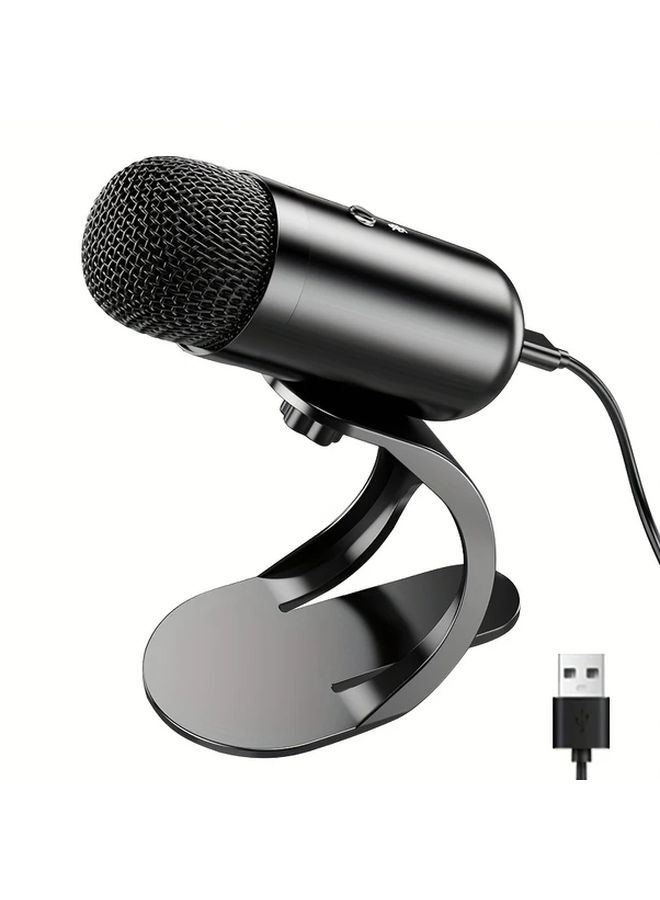 Black USB Microphone Kit Plug Play For Recording Gaming Podcasts And Karaoke - Image 1