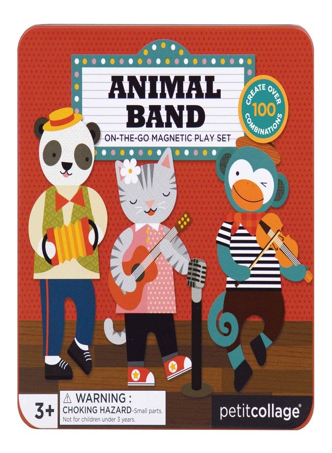 Petit Collage Magnetic Play Set, Animal Band - Mix & Match Magnetic Game Board, Ideal for Ages 3+ - Includes 2 Magnetic Scenes and over 25 Magnet Pieces, Ideal Travel Activity for Kids - Image 2
