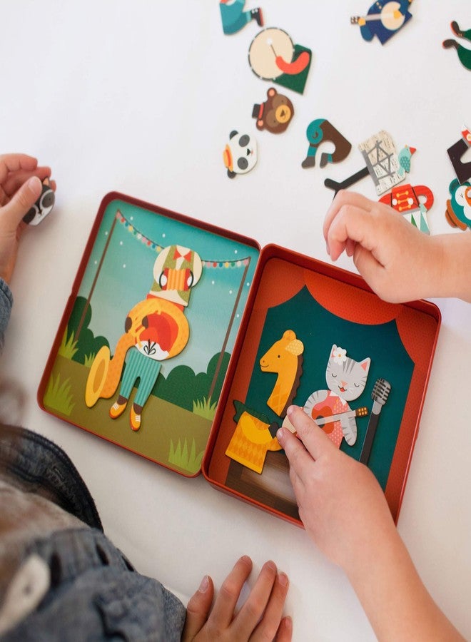Petit Collage Magnetic Play Set, Animal Band - Mix & Match Magnetic Game Board, Ideal for Ages 3+ - Includes 2 Magnetic Scenes and over 25 Magnet Pieces, Ideal Travel Activity for Kids - Image 3