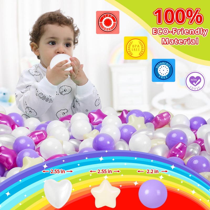 STARBOLO Star Ball Pit Balls for Toddlers -100pcs Phthalate Free BPA Free Crush Proof Play Balls Macaron Children's Ocean Balls Play Tent Pool Playhouse Playpen Party Decoration. - Image 4