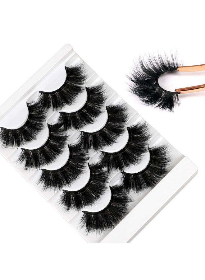 zanlufly Faux Mink Eyelashes Thick Lashes Fluffy Dramatic False Eyelashes Luxury Volume Soft Handmade Reusable Lashes Pack - Image 1