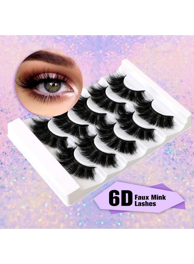 zanlufly Faux Mink Eyelashes Thick Lashes Fluffy Dramatic False Eyelashes Luxury Volume Soft Handmade Reusable Lashes Pack - Image 3