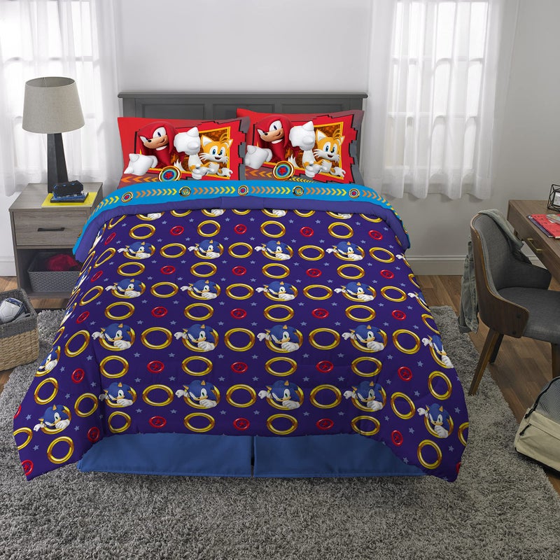 Franco Kids Bedding Super Soft Comforter and Sheet Set, 5 Piece Full Size, Sonic The Hedgehog, Anime - Image 5