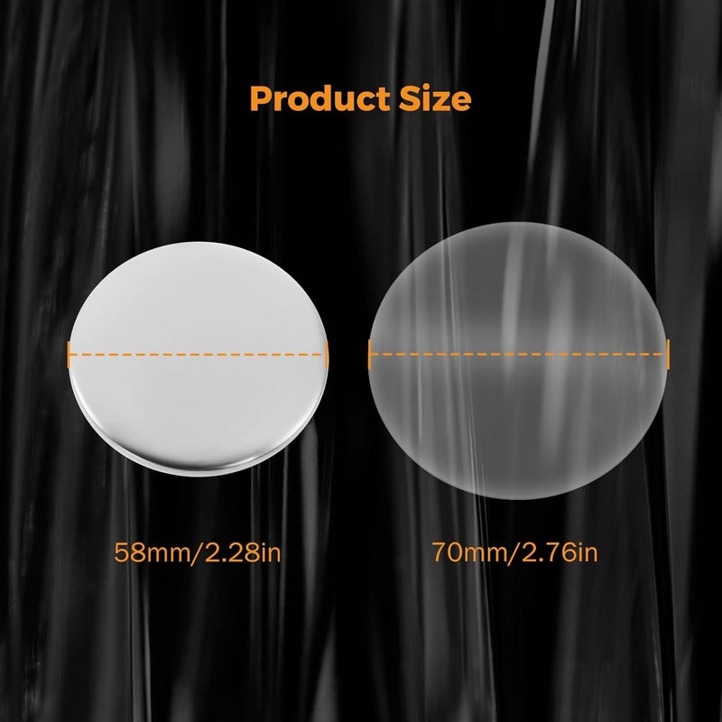BEAMNOVA 100 Sets of Pocket Mirrors 58mm / 2.28 in (Approx. 2-1/4 inch) Blank Round Button Parts Supplies Refills for Button Maker Machine - Image 5