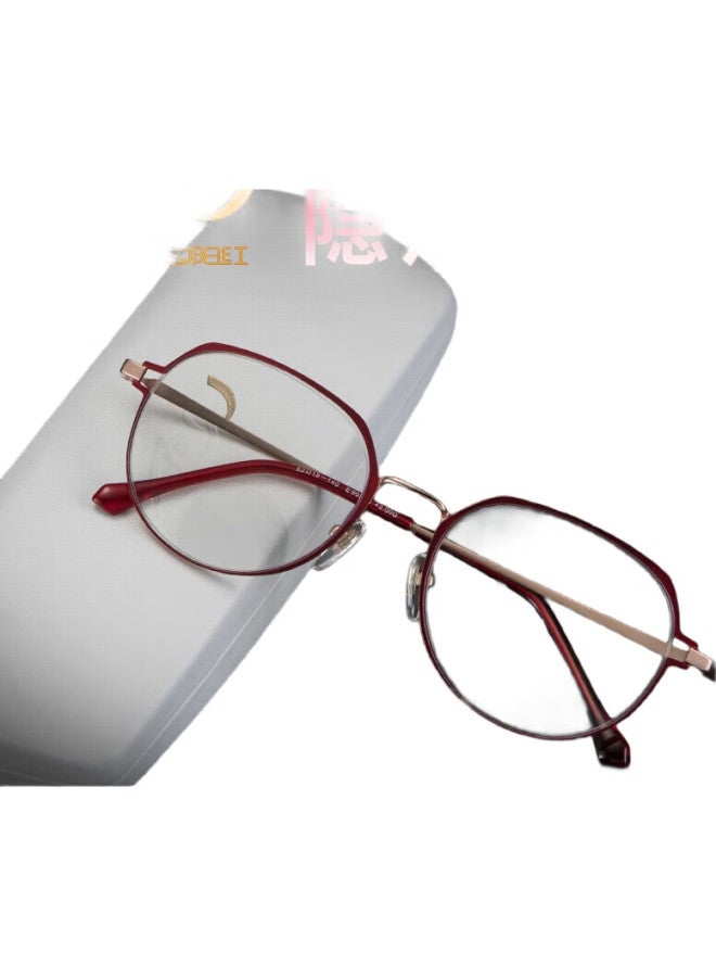 Sunset Red Reading Glasses For Women, Bifocal Anti-Blue Light Fashionable Ultra-Light Dual-Light Presbyopic Glasses For Middle-Aged And Elderly E9059H 150 Degrees - Image 1