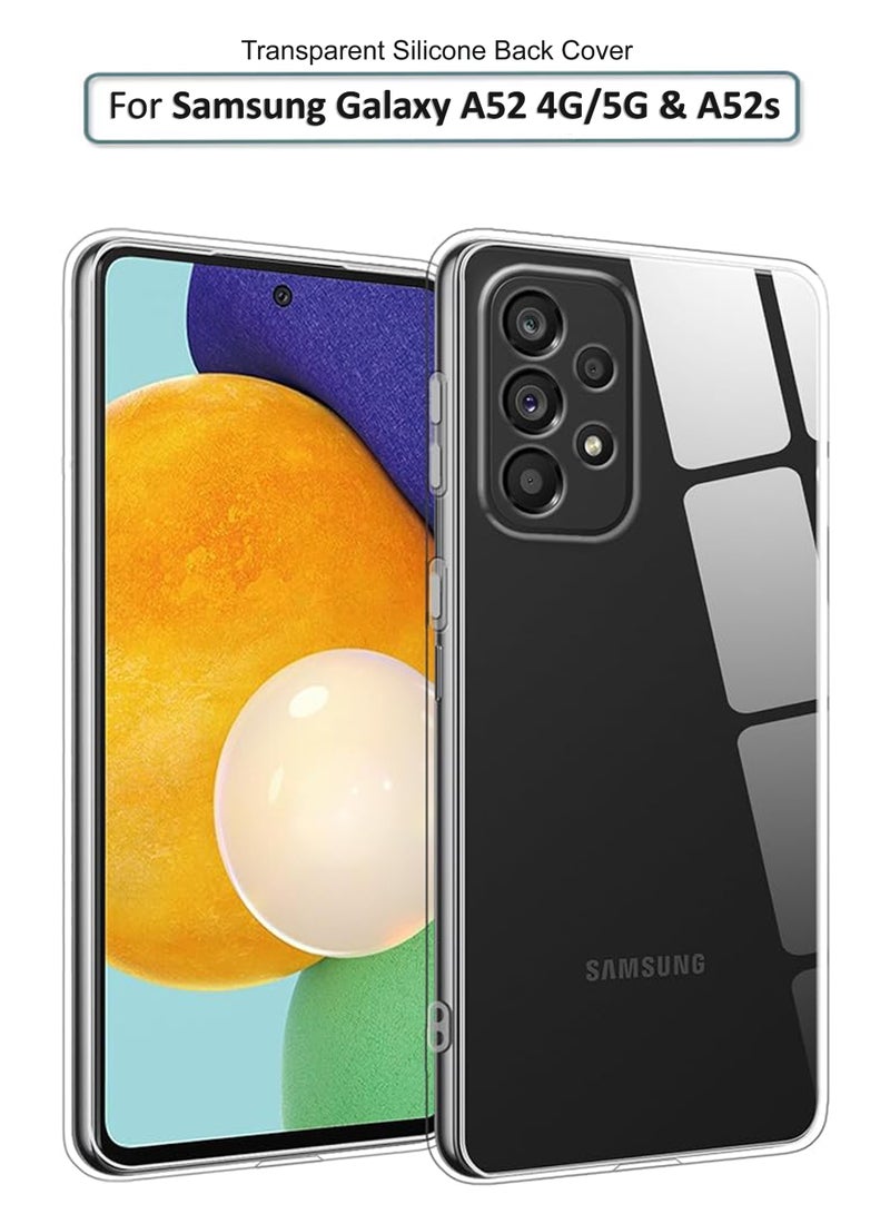 غطاء حماية خلفي من السيليكون الشفاف المرن الناعم لهاتف Samsung Galaxy A52 4G/5G & 52s - شفاف - Image 1