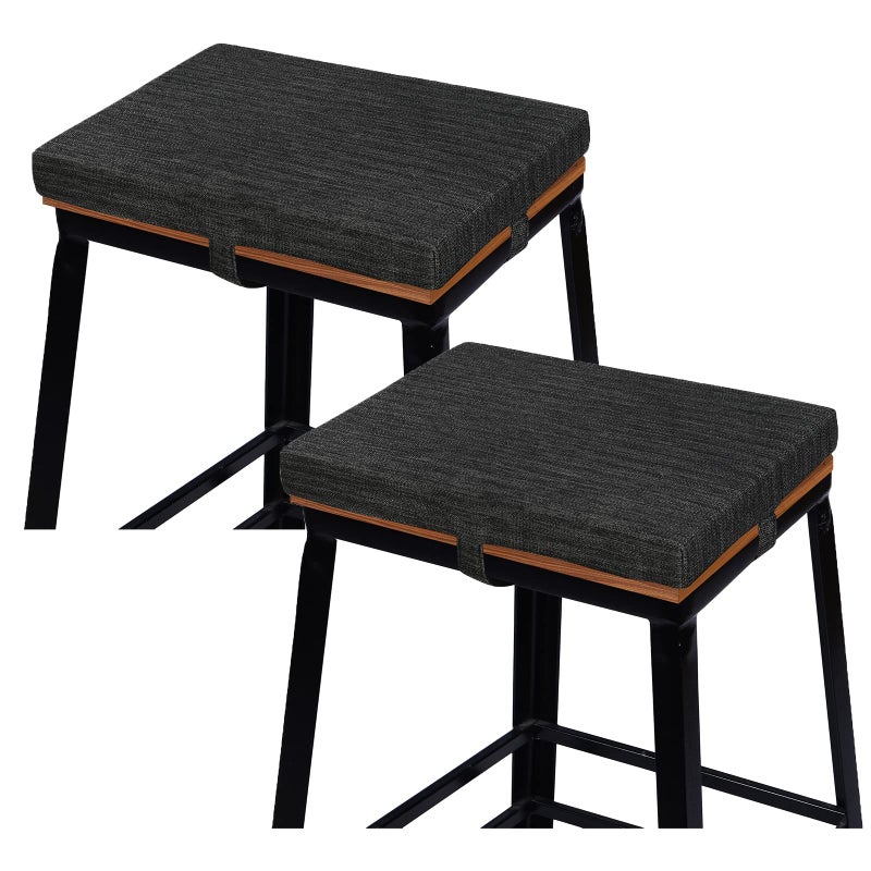 BAIBU baibu Set of 2 Rectangle Bar Stool Cushions NonSlip Dining Chair Pads Kitchen Bench Stool Cushions with Machine Washable Cover  Only 2 Pads Black 15711815in 