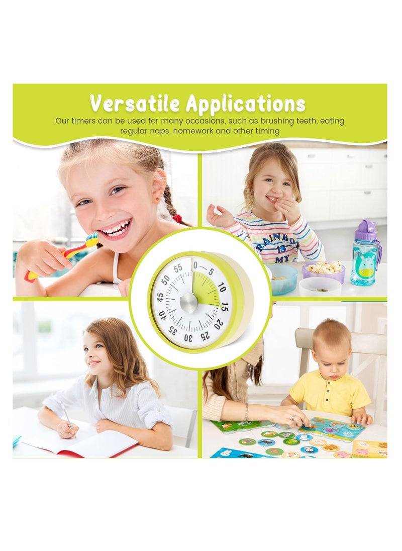 KASTWAVE Mechanical Kitchen Timer, Visual Timer for Kids, Magnetic Visual Timer, High Volume Kitchen Timer, 60 Minutes Kitchen Timer, Stainless Steel Cooking Timer, Timer for Kids Desk, for Cook Study, Yellow  - Image 4