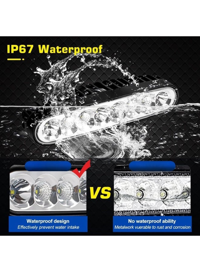 2 PCS Led Boat Lights, Underwater Light Boat Lights Led Waterproof 72W Deck/Dock Marine Lights 4000LMS 120°Flood Light, 6.3inch, 12/24 V Led Light Bar (BLACK)  - Image 4