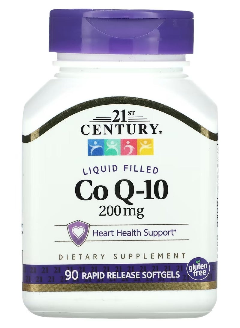 21st Century, Liquid Filled CoQ-10, 200 mg, 90 Rapid Release Softgels