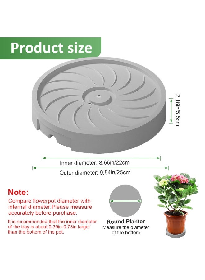 HASTHIP® Plant Caddy On Wheel 8.66 inches Round Moving Planter Stand with Pull Out Water Drip Tray 360 Degree Moving Plant Caddy Anti-slip Planter Stand Holder Moving Stand for Medium-sized Plant Pot - Image 4