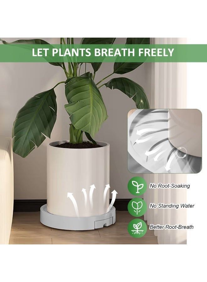HASTHIP® Plant Caddy On Wheel 8.66 inches Round Moving Planter Stand with Pull Out Water Drip Tray 360 Degree Moving Plant Caddy Anti-slip Planter Stand Holder Moving Stand for Medium-sized Plant Pot - Image 3