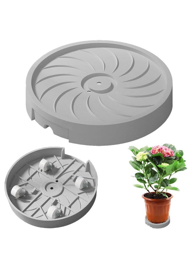 HASTHIP® Plant Caddy On Wheel 8.66 inches Round Moving Planter Stand with Pull Out Water Drip Tray 360 Degree Moving Plant Caddy Anti-slip Planter Stand Holder Moving Stand for Medium-sized Plant Pot - Image 1