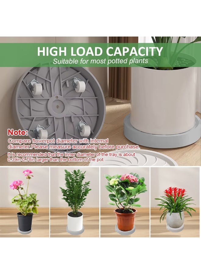 HASTHIP® Plant Caddy On Wheel 8.66 inches Round Moving Planter Stand with Pull Out Water Drip Tray 360 Degree Moving Plant Caddy Anti-slip Planter Stand Holder Moving Stand for Medium-sized Plant Pot - Image 5