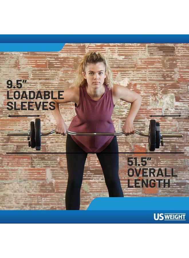 US Weight 60lb Curl Bar Weight Set with Spring Clips – Adjustable Workout Set for Home Gym - Ideal Exercise Equipment for Full-Body Training - Image 4