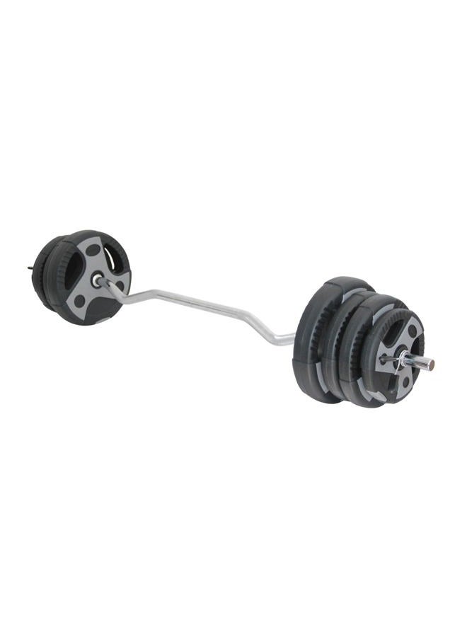 US Weight 60lb Curl Bar Weight Set with Spring Clips – Adjustable Workout Set for Home Gym - Ideal Exercise Equipment for Full-Body Training - Image 1
