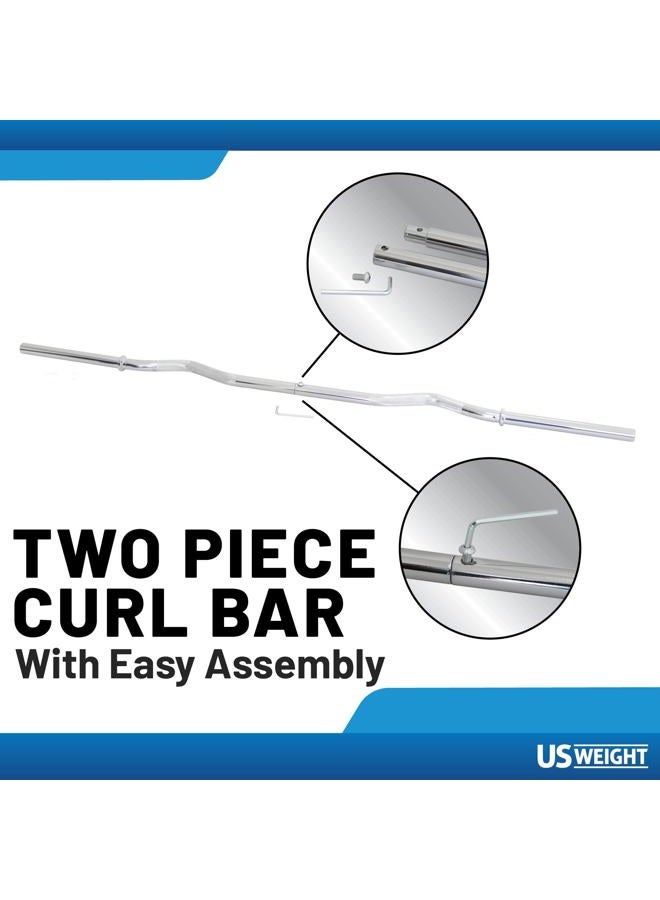 US Weight 60lb Curl Bar Weight Set with Spring Clips – Adjustable Workout Set for Home Gym - Ideal Exercise Equipment for Full-Body Training - Image 5