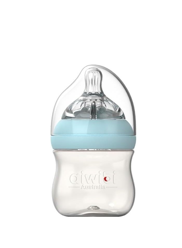 aiwibi Baby Feeding Bottle - BPA-Free, Anti-Colic Design, Easy Grip, Wide Neck for Easy Cleaning, Durable and Lightweight for Infants and Toddlers (Blue, 120ML)