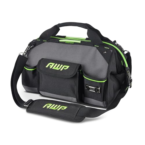 AWP Premium Tool Bag Durable Tool Tote Water-Resistant Organizer for Professionals and Contractors, Black, 16" | 1L-2216-TJ - Image 1