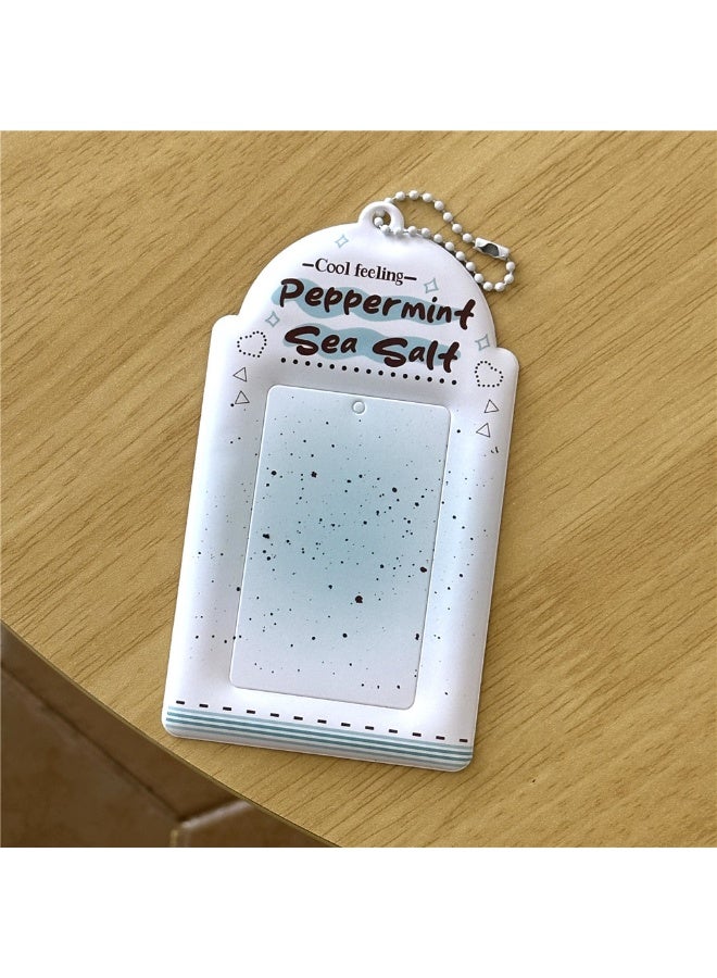 NIBEMINENT 1 - Piece Cherry Blossoms Sea ​​Salt Kpop Photo Card Holder Pendant Key Chain ID Badge Holder ID Card Holder Photo Card Protector for School ID Office ID Access Card for Women Girls - Image 1