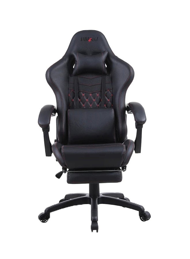 Blitzed Gaming Chair Racing Style With Retractable Footrest Black - Image 1