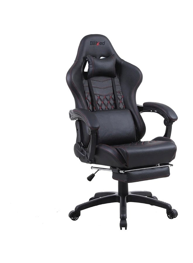 Blitzed Gaming Chair Racing Style With Retractable Footrest Black - Image 5
