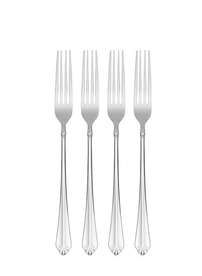 أونيدا طقم أدوات مائدة فضية من ونيدا، طقم شوك عشاء من جوليارد فاين فلاتوير مكون من 4 قطع، خدمة لأربعة أشخاص، مصنوع من الفولاذ المقاوم للصدأ 18/10، مقاوم للصدأ، آمن للغسل في غسالة الأطباق، أدوات منزلية ومطبخية (فضي، 4 قطع) - Image 1