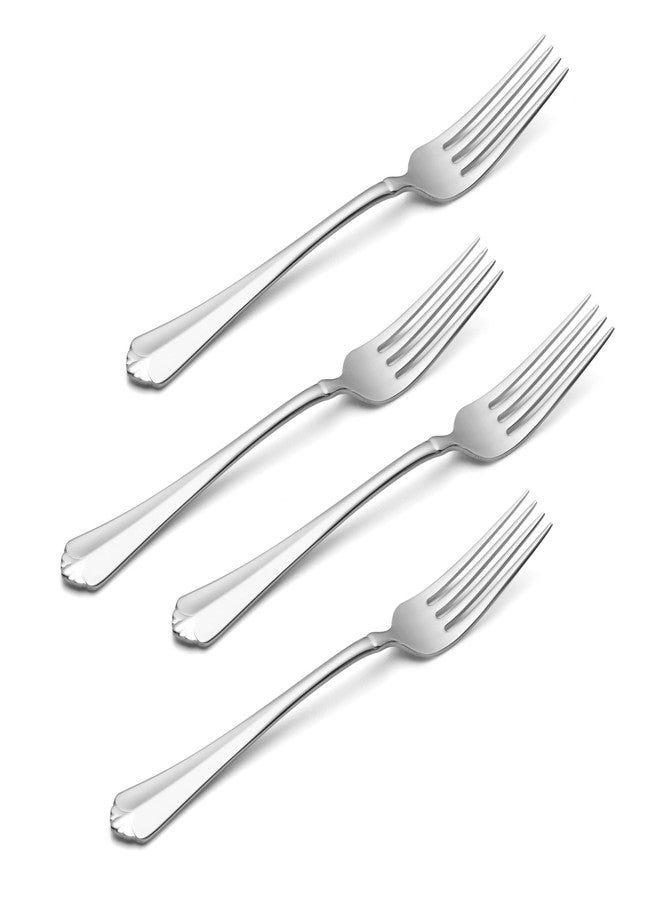 أونيدا طقم أدوات مائدة فضية من ونيدا، طقم شوك عشاء من جوليارد فاين فلاتوير مكون من 4 قطع، خدمة لأربعة أشخاص، مصنوع من الفولاذ المقاوم للصدأ 18/10، مقاوم للصدأ، آمن للغسل في غسالة الأطباق، أدوات منزلية ومطبخية (فضي، 4 قطع) - Image 2