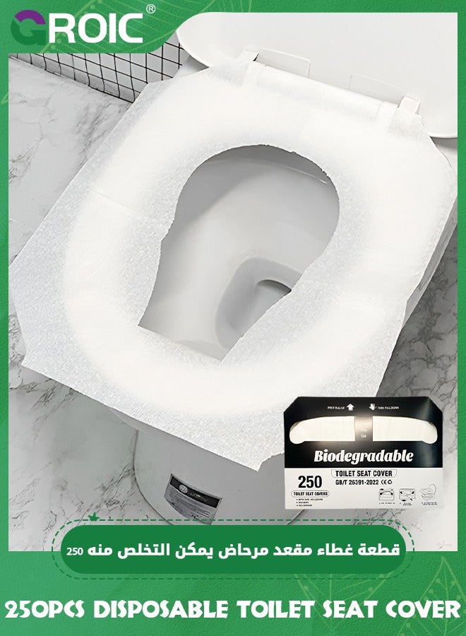 GROIC 250 Sheets Disposable Toilet Seat Cover,XL Half-Fold Flushable Paper Toilet Seat Covers,Toilet Seat Liners for Adults and Kids,Premium Portable Potty Covers - Image 1