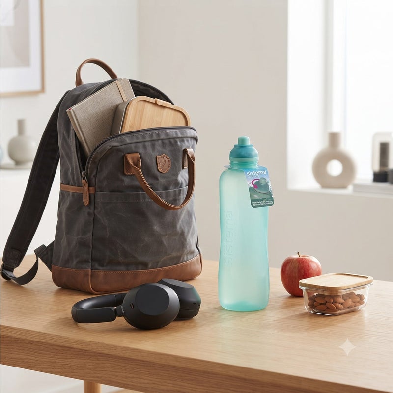 Sistema 480ML Swift Squeeze Water Bottle, BPA Free Leak-Proof Reusable Sports Bottle, Lightweight Easy-Squeeze Drinking Bottle for Back to School, Kids, Sports, Cycling, Gym, Travel & Everyday Hydration - Green - Image 5