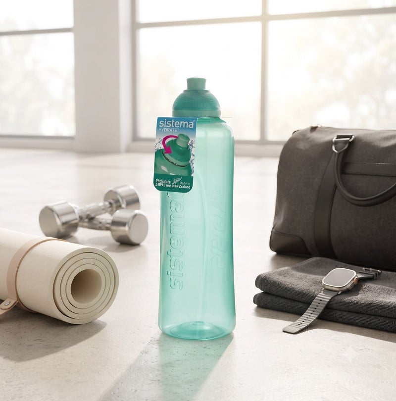 Sistema 480ML Swift Squeeze Water Bottle, BPA Free Leak-Proof Reusable Sports Bottle, Lightweight Easy-Squeeze Drinking Bottle for Back to School, Kids, Sports, Cycling, Gym, Travel & Everyday Hydration - Green - Image 4