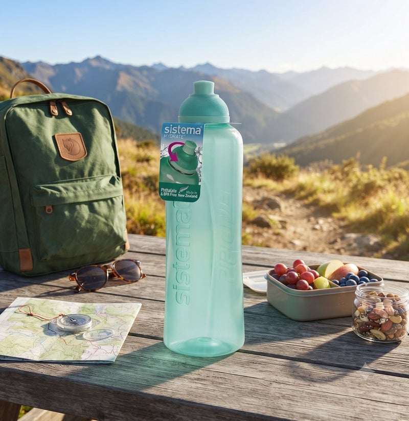 Sistema 480ML Swift Squeeze Water Bottle, BPA Free Leak-Proof Reusable Sports Bottle, Lightweight Easy-Squeeze Drinking Bottle for Back to School, Kids, Sports, Cycling, Gym, Travel & Everyday Hydration - Green - Image 2