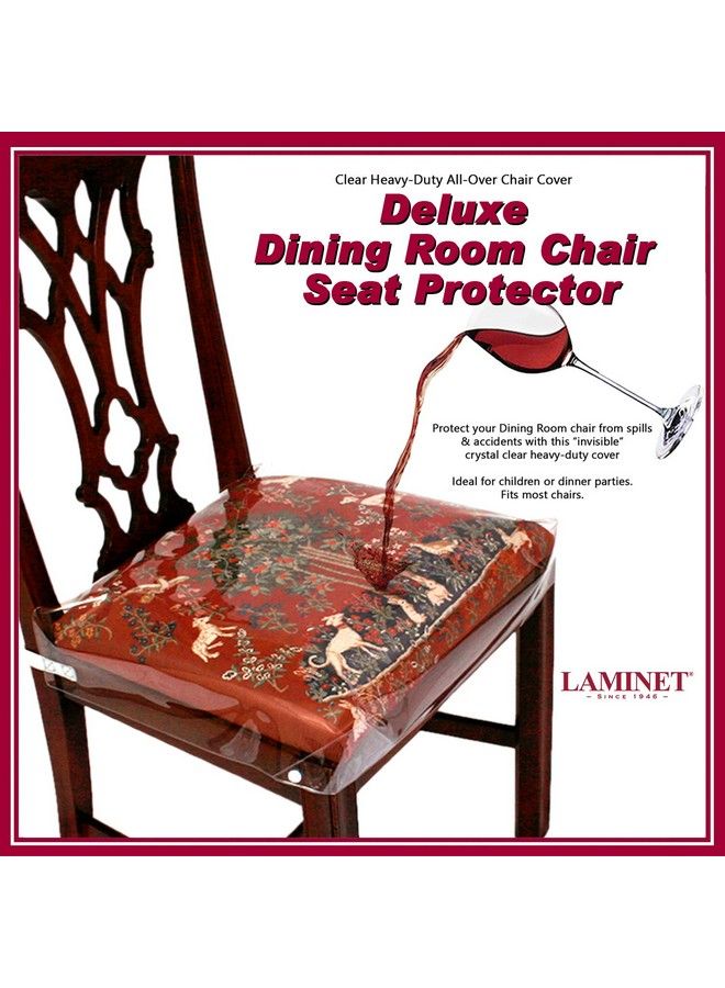 LAMINET New & Improved Deluxe Heavyduty Waterproof Spill Resistant Removable Crystalclear Plastic Adjustable Patented Chair Seat Protector Fits Chair Seats Up To 21″ X 21″ Set Of 2 - Image 1