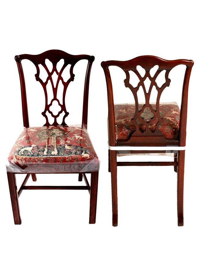 LAMINET New & Improved Deluxe Heavyduty Waterproof Spill Resistant Removable Crystalclear Plastic Adjustable Patented Chair Seat Protector Fits Chair Seats Up To 21″ X 21″ Set Of 2 - Image 3