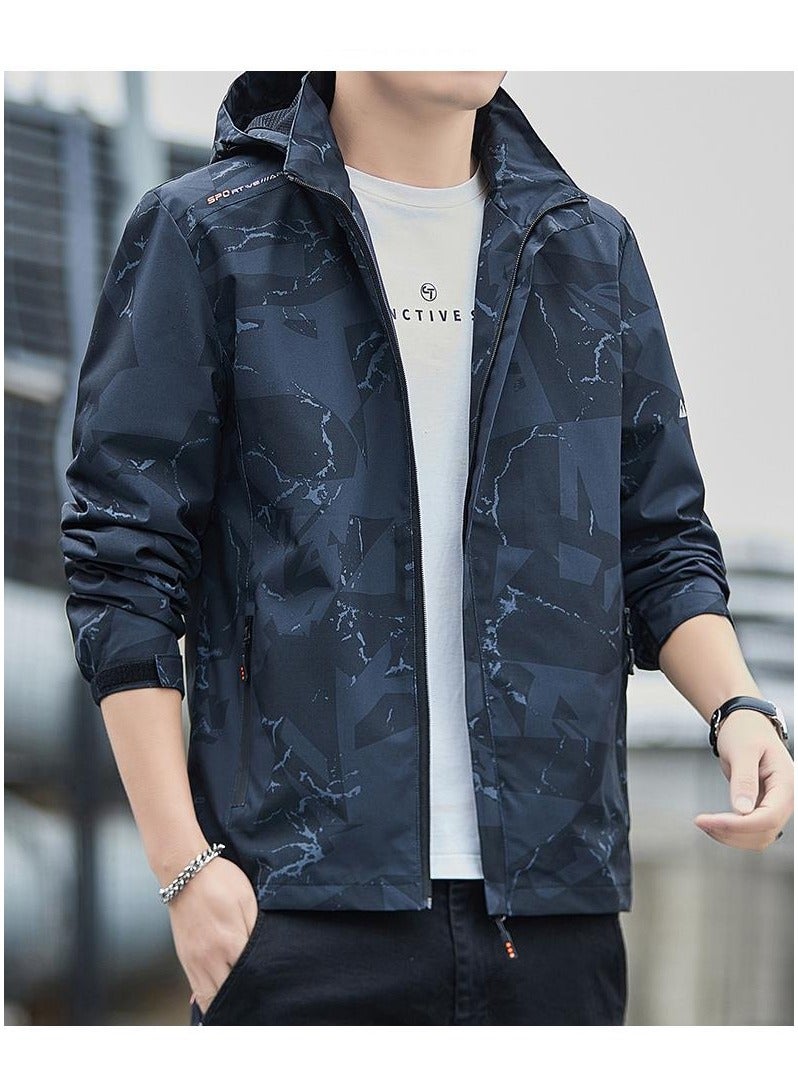 Fashionable Men's Windproof And Waterproof Outdoor Sports Hooded Jacket  - Image 2