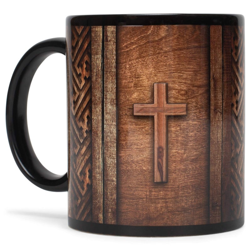 Dicksons The Lord is my Strength and Shield Brown and Black 11 Ounce Ceramic Coffee Mug
