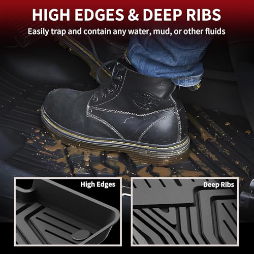 LASFIT حصائر LASFIT لسيارة هوندا سيفيك 2016-2021 حماية من جميع الأحوال الجوية بطانة TPE - الصف الأول والثاني، أسود - Image 3