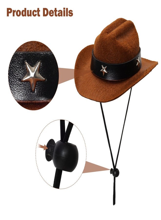 Fumwase Pet Cowboy Costume Halloween Costumes for Dogs Cat Puppy Hats with Bandana Scarf Cowboy Costume Accessories Dog Cat for Party Festival and Daily Wearing (Brown hat + Red, Large) - Image 5