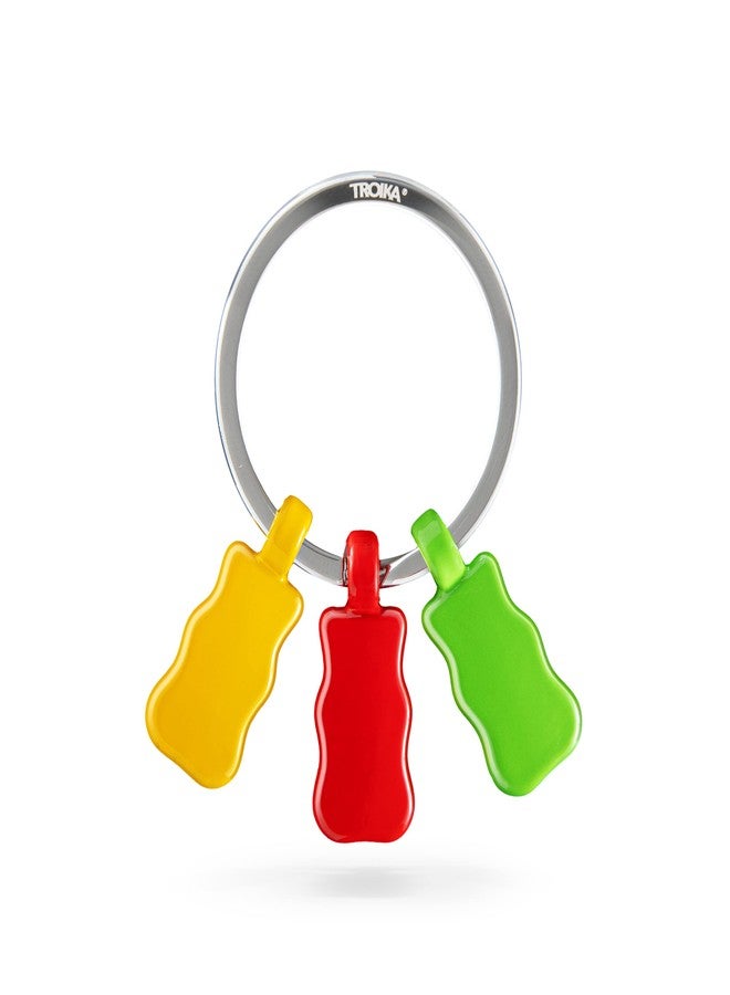 Troika Keyring with 3 HARIBO Goldbear charms, - HARIBO TRIO - cast metal - green, red, yellow - Image 3