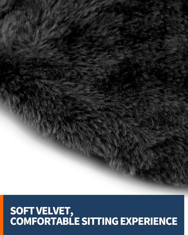 Aecsze Microfiber Toilet Lid Cover, Soft Velvet Toilet Cover; Absorbent, Machine Washable, Comfortable, Durable Adjustable Toilet Seat Cover Fits Most Toilet Lids (Black) - Image 3