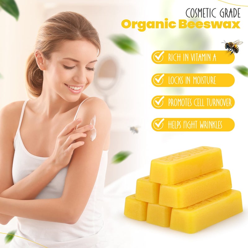 Eco-Lux Essentials Eco Lux 8 Yellow Beeswax Blocks 100% Pure Natural Organic Bees Wax 6.5oz - Image 5