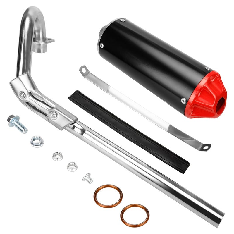 FVRITO High Performance Exhaust Muffler Silencer Pipe Assembly kit for CRF50 XR50 70cc 110cc 125cc SSR SR110 Roketa Taotao DB14 DB10 xpro dbx20 SDG Coolster Chinese Pit Dirt Bike Motocross Red
