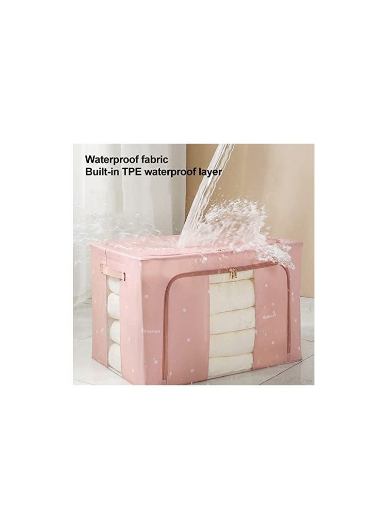 سبيس شوب صناديق تخزين صندوق تخزين ملابس منزلي سعة كبيرة خزانة صندوق تخزين قابل للطي قماش تخزين الملابس صندوق فرز سهل التخزين 100 لتر - Image 2