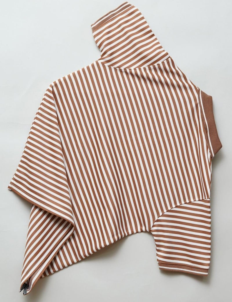 Mack Jonney Men's Striped Cotton Rich Collar Neck T Shirt | Collar Tshirts | Half Sleeves | Striped-Regular Fit-MM438-nw Brown - Image 3