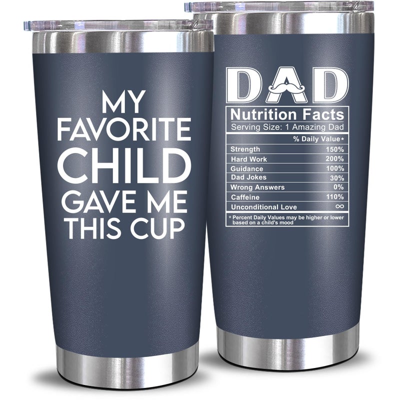 NewEleven Gifts For Dad - Birthday Gifts For Dad From Daughter  Son  Kids - Husband Gifts - Birthday Present Ideas For Father  Husband  New Dad  Bonus Dad From Daughter  Son - 20 Oz Tumbler - Image 1